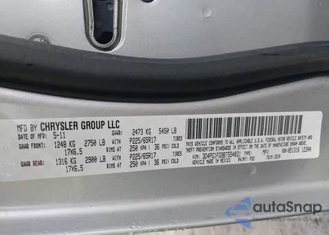 2011 Dodge Journey Mainstreet из США, поврежденный, VIN 3D4PG1FG9BT554831